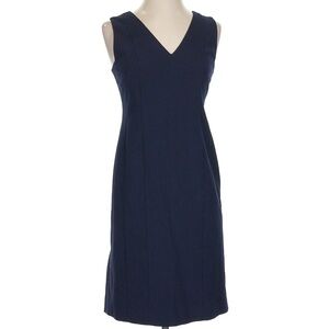 Ann Taylor Navy V-Neck Midi Dress Size 2